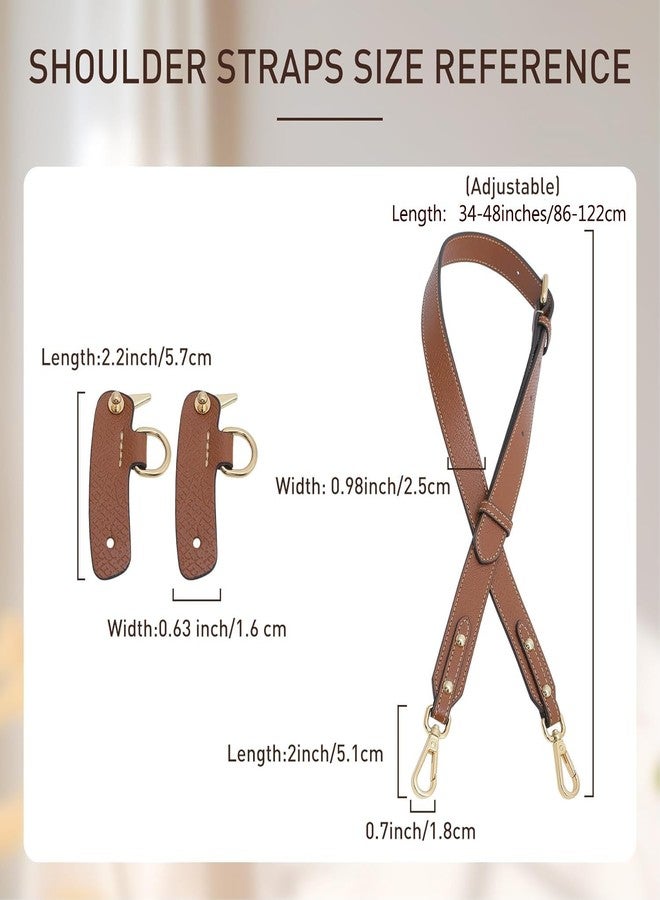 OAikor Upgraded 4 Buckles Purse Strap Replacement Compatible with Longchamp S/M Bag, Anti-Slip Leather Bag Straps Conversion Kit, Handbags Crossbody Shoulder Strap 34-48'' Adjustable for Women(Brown) - Image 5